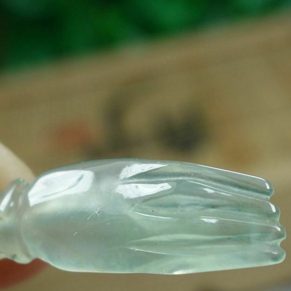 Certified Icy 冰晴 100% Natural A jadeite jade Hand Earring 掌上明珠耳坠 - Picture 3 of 5